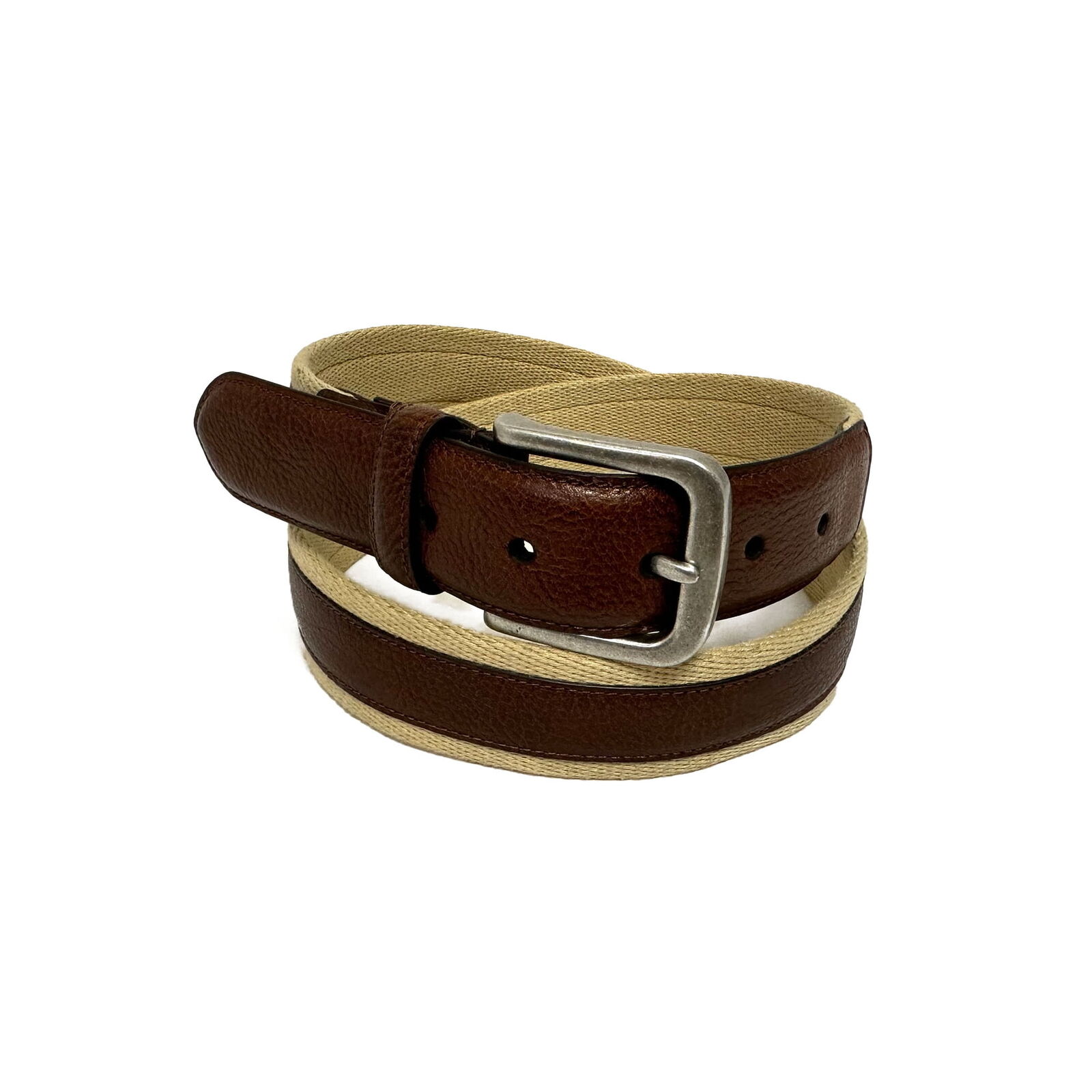 George Menâ€™s 35mm Casual Web Belt Size 50-52 Color Brown
