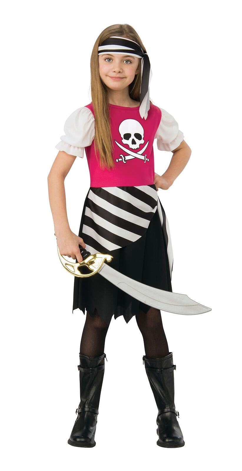 Way to Celebrate Pirate Girls Halloween Fantasy Costumes Multicolor M (8-10)