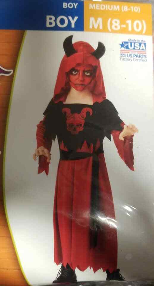 Devil's Robe Costume Boy's Med 1 Piece Size M 8-10