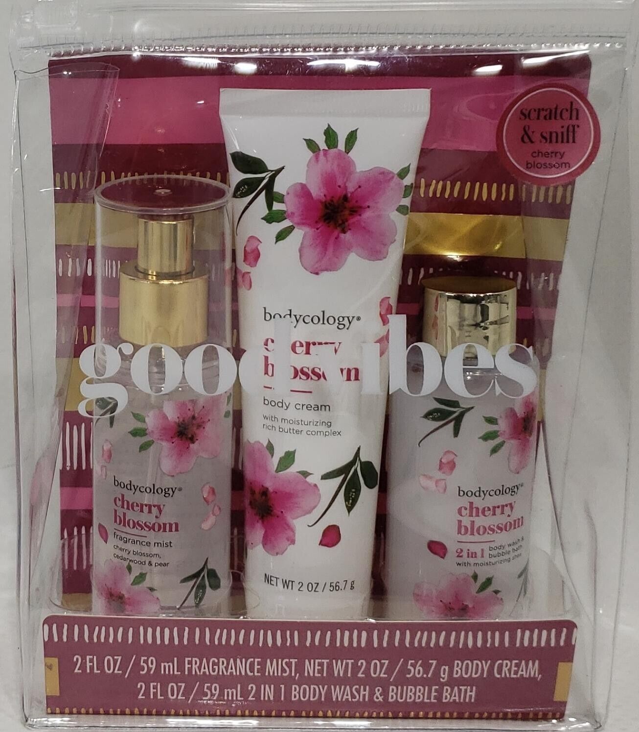 Bodycology Cherry Blossom Stocking Stuffer Trio, 4 Pieces