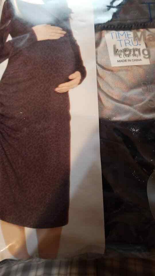Maternity Time and Tru Bodycon Daytime Dress Color Grey M 8-10