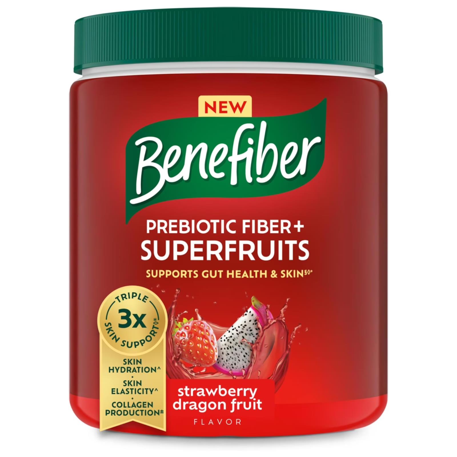 Benefiber Prebiotic Fiber Superfruits Supplement Strawberry Dragon Fruit 8.8 oz