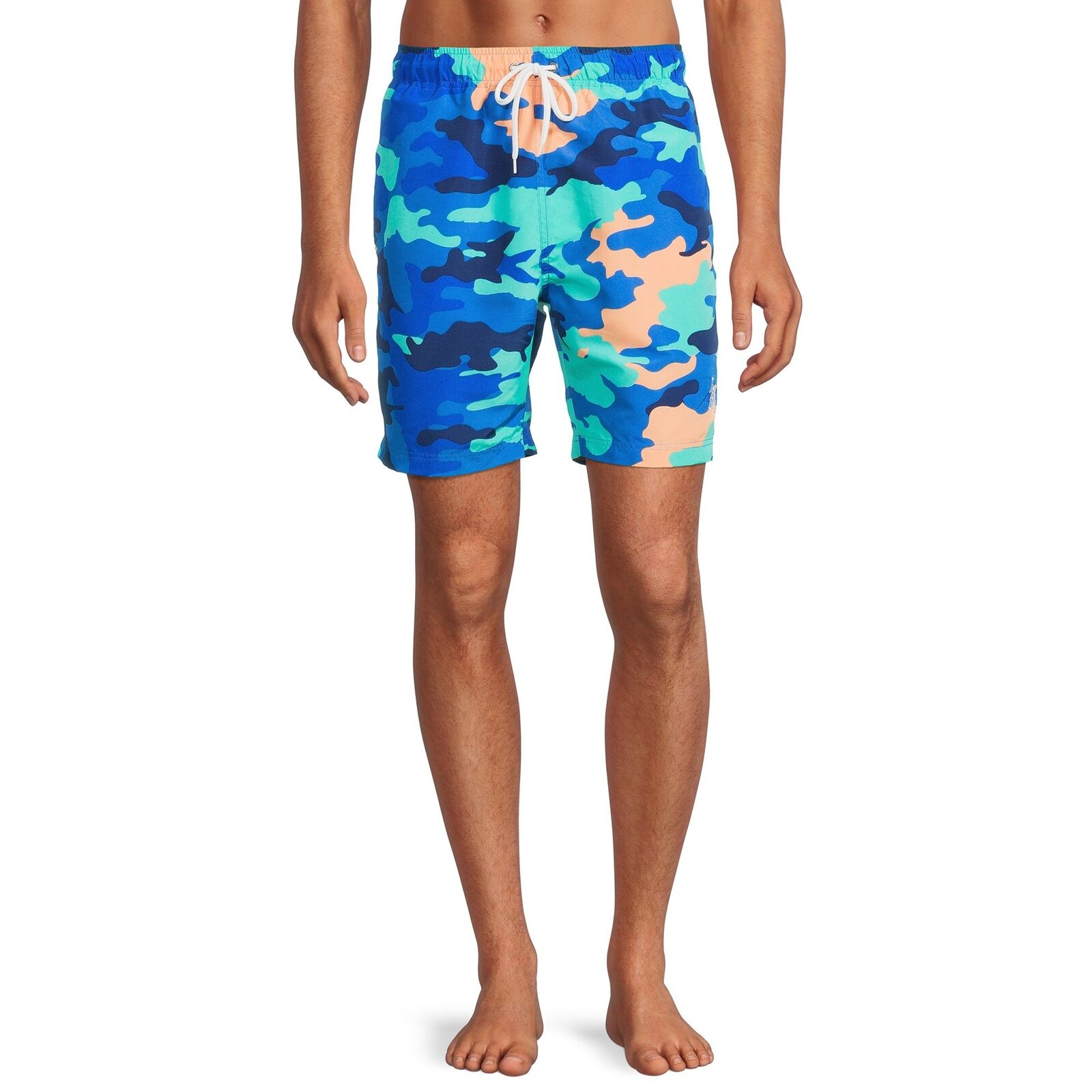 U.S. Polo Assn. Men's 7â€ Color Camouflage Swim Shorts Size 2XL Color Blue