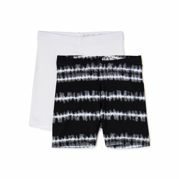 Wonder Nation Girls Bike Shorts, 2-Pack, Size L/G (10-12)
