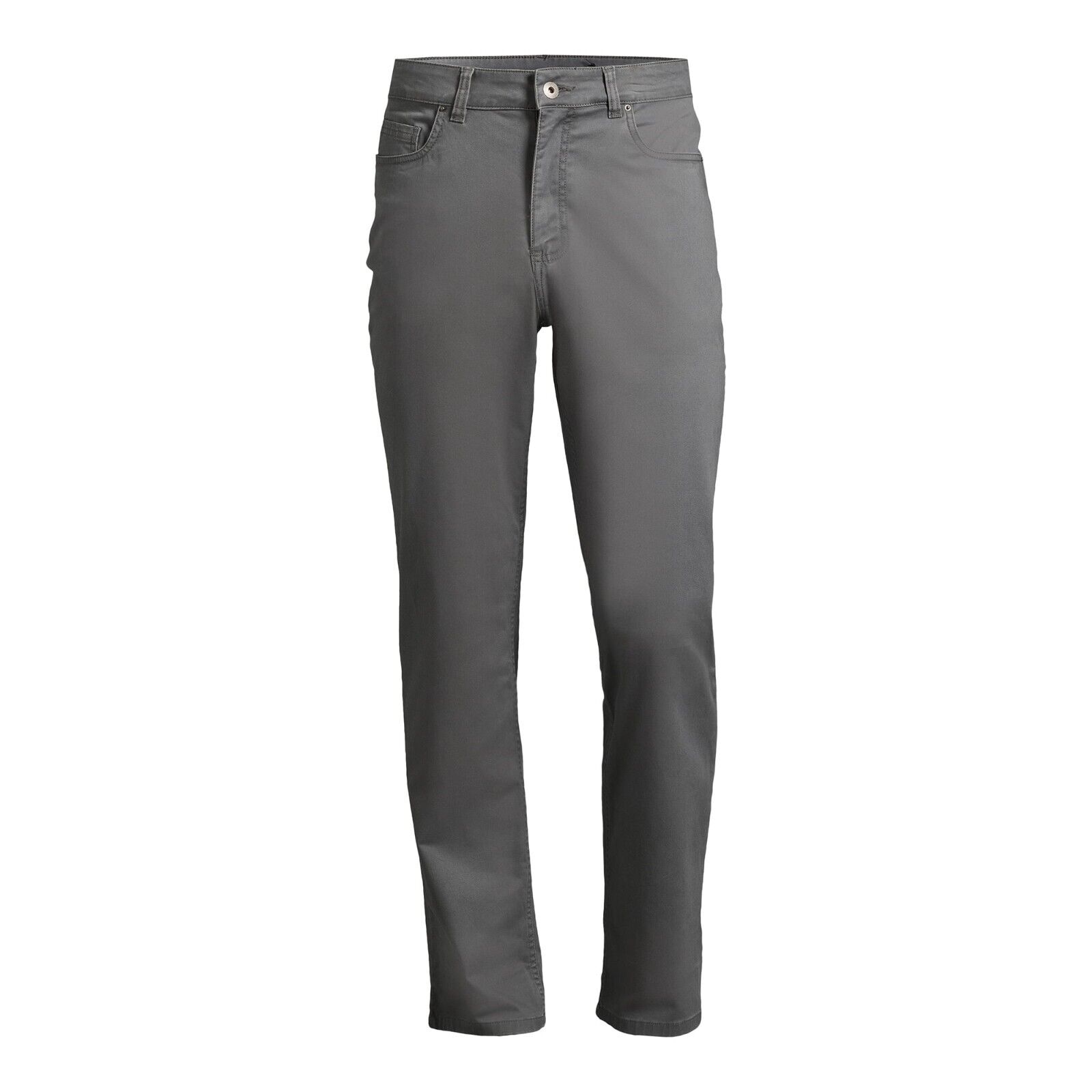 George Menâ€™s Premium 5 Pocket Garment Washed Pants, Grey Siz