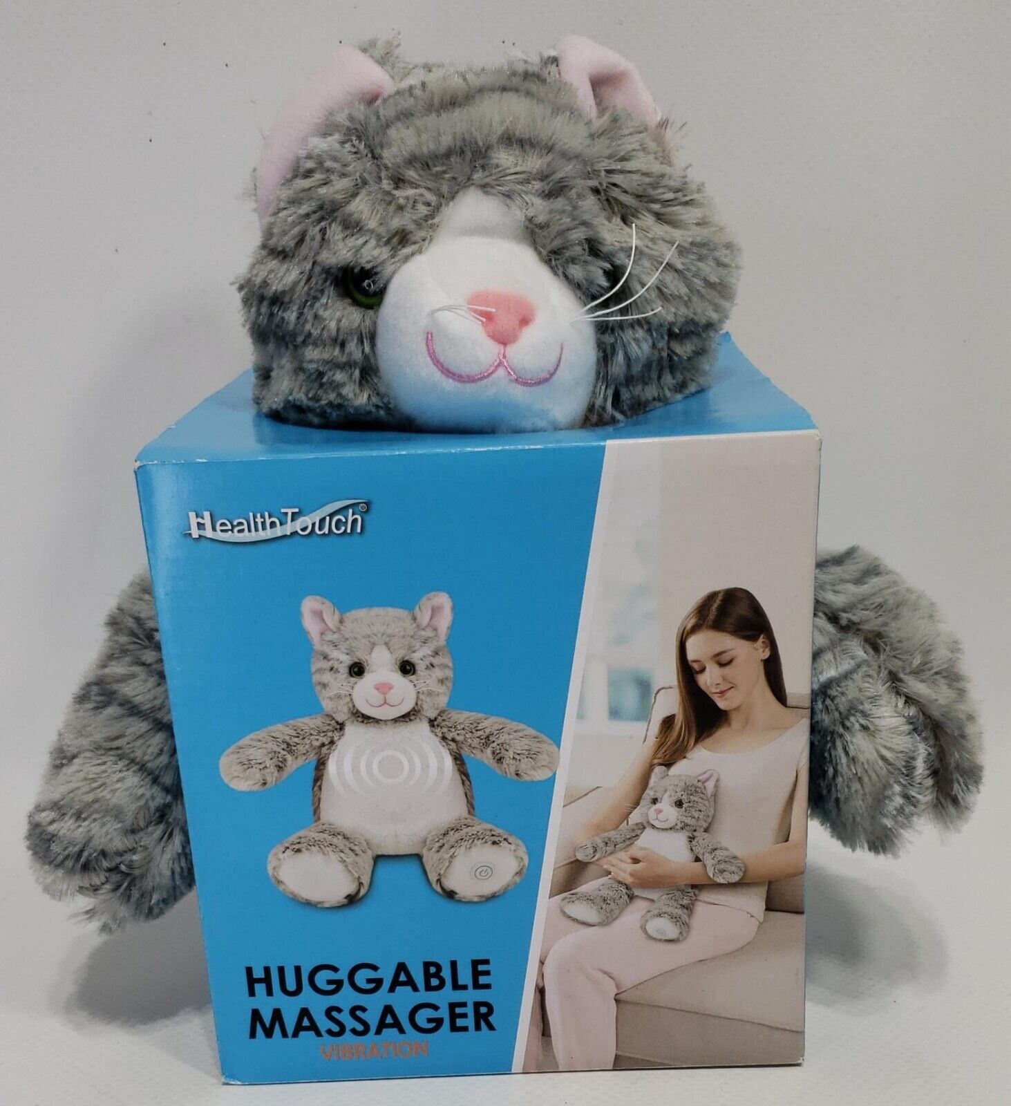 Health Touch Huggable Cat Massaging Massager Gift with Relaxing Vibration