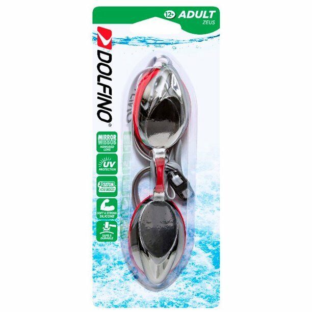 Adult Zeus Mirrored Swim Goggle - Red